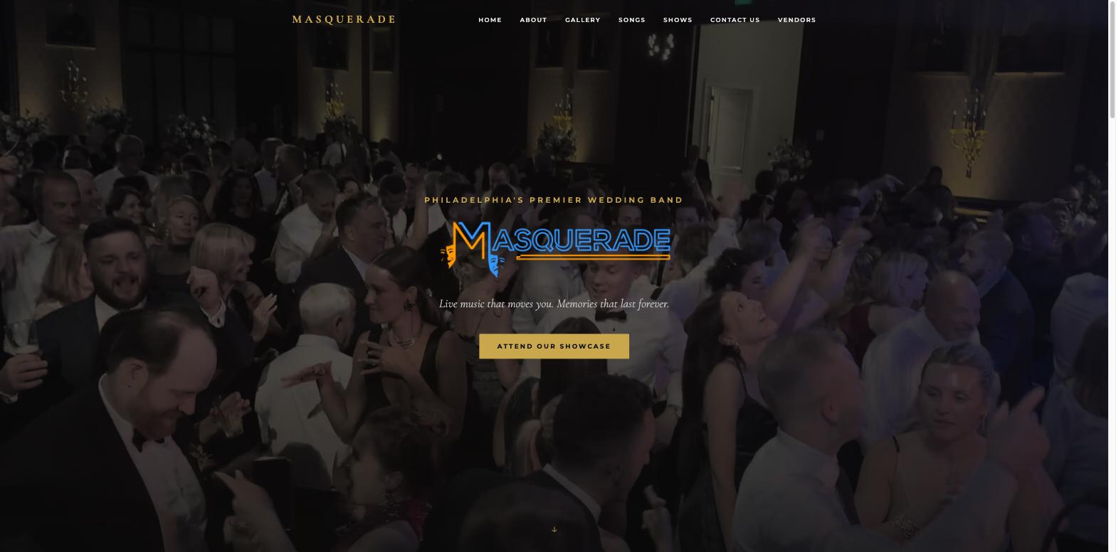 Masquerade wedding band website